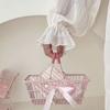 Hollow Shopping Cart Storage Metal Desktop Stationery Holder Cute Mini Storage Basket  Desktop