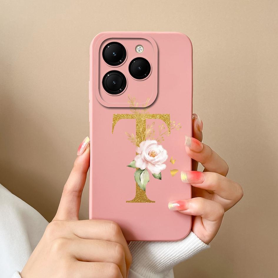 Cover For Infinix Zero 30 4G GT 20 Pro Hot 40 Note 40 Pro+ 5G Smart 8 Itel RS4 Phone Bags Case Liquid Silicone Luxury Letters Shockproof Housing Shell