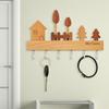 Rustic Wooden Key Hanger with 6 Hooks Wall Mounted Home Entryway Organizer