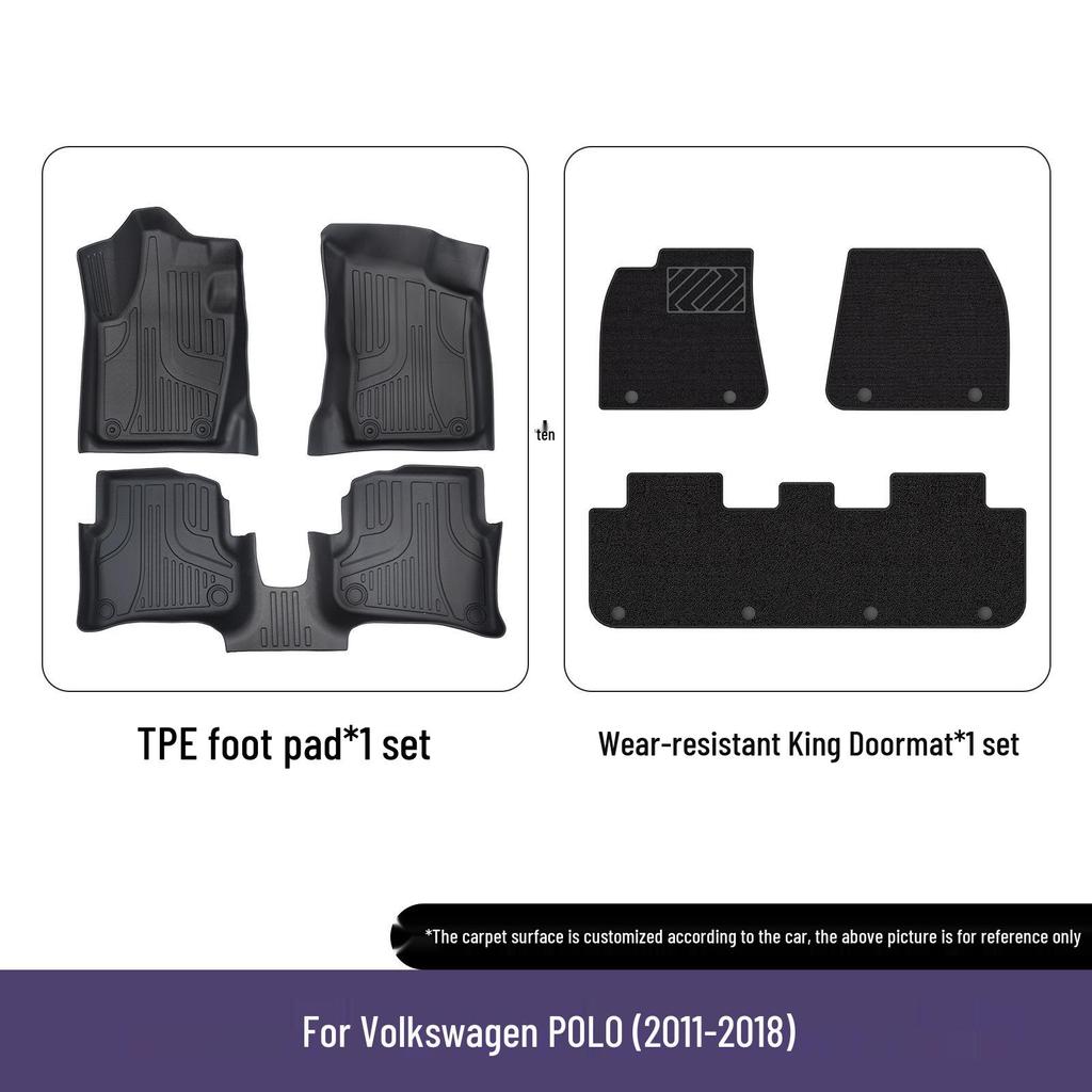 Всепогодные напольные коврики из ТПЭ для 11-25 Volkswagen POLO/POLO PLUS