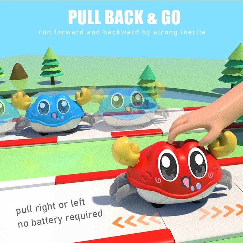 Инерционный ползающий краб, питомец, сенсорная игрушка для развития ребенка, мультяшный милый малыш, интерактивная игрушка для ходьбы Монтессори, подарок на 1, 2, 3 года