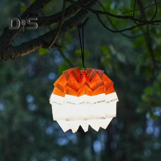 Абажур из сосновой шишки с регулируемой веревкой, складной, водонепроницаемый, для кемпинга, с кнопкой, подвесной фонарь, украшение