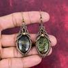 Серьга из кровавика с драконом, серьга с камнем, оплетенная медной проволокой, серьги ручной работы, украшения из медной проволоки, помолвочные подарки