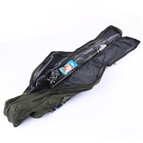 Outdoor Fishing Bag Portable Foldable Rod Reel Bag Pole Gear Tackle Tool Carry Case Carrier Travel Storage Camouflage Bags Organizer