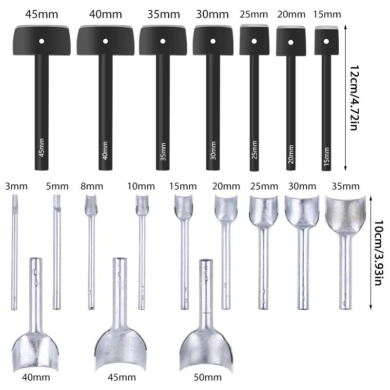 Leather Tool Kit Arc-Shaped Cutter Punch,Leather Craft Tools for Crafting Strap Belt, Wallet and Bag with 12 Sizes (3mm-50mm)