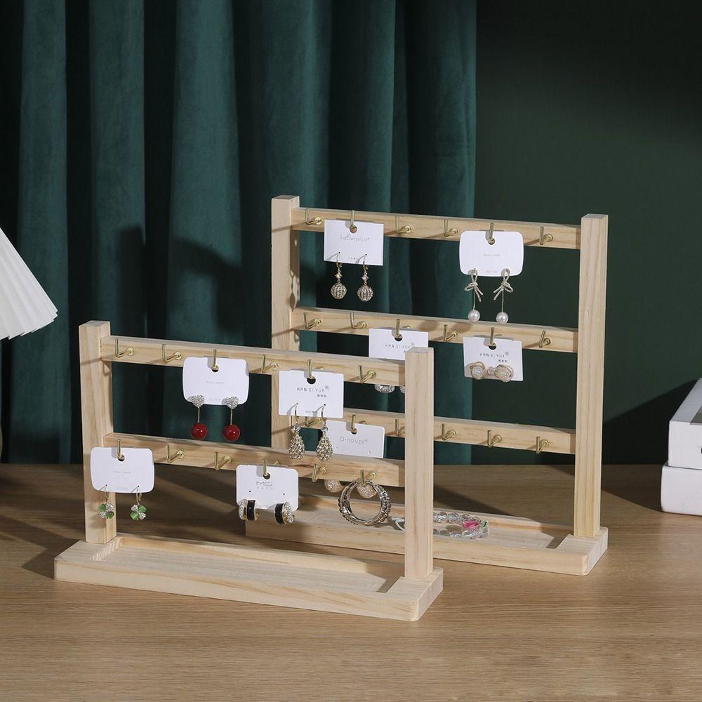 Подставка для ожерелий из цельного дерева, деревянный держатель для демонстрации браслетов, вешалка для ювелирных изделий