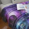 3D Print Colorful Galaxy Wolf Blanket Soft Cozy Warm Fuzzy Flannel Throw Blankets  Purple Planet Blue Earth Sofa Bed Blankets