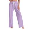 Женские модные повседневные удобные пижамные штаны, однотонные, с принтом, на шнурке, широкие брюки