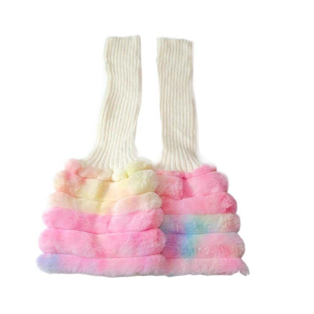 Colorful Plush Leg Warmer Sweet Cool Foot Cover New Calf Sleeves Girls