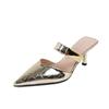 Pointed Half Slippers Women's Spring and Autumn 2025 New Versatile High Heels Stiletto Outer Wear Bag Head with Sandals