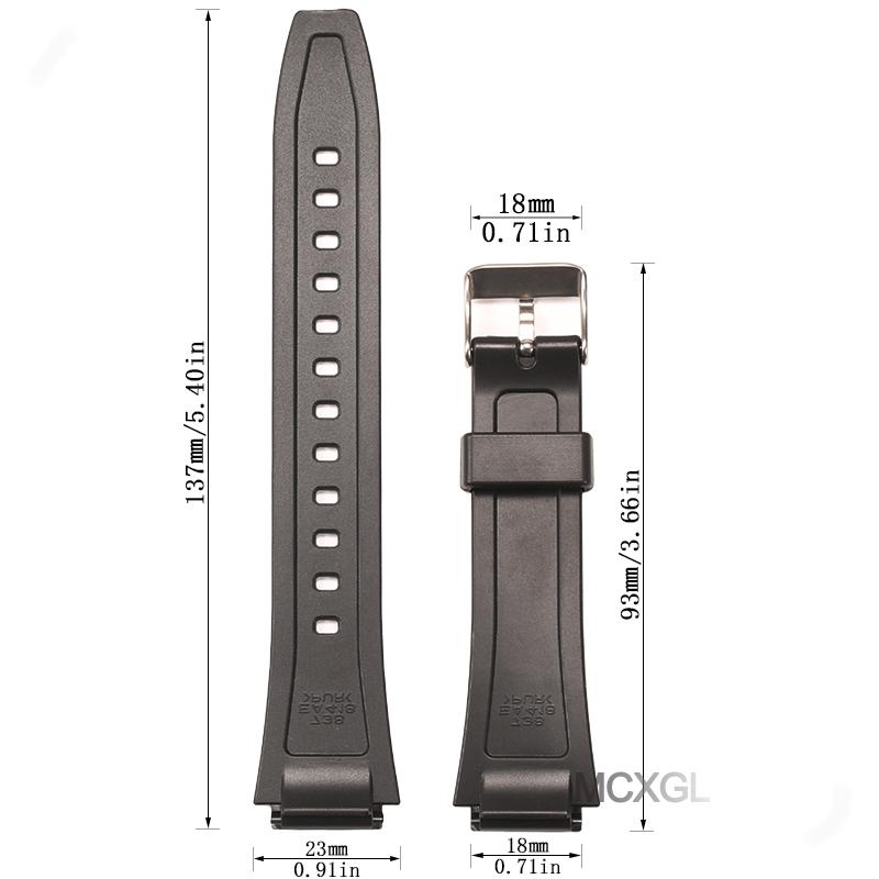 Ремешок для часов Casio W800H W-217H Спортивный браслет из смолы 18 мм
