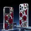 Прозрачный магнитный чехол с красной розой для iPhone 15/16/17 Pro Max - Защита по всей поверхности