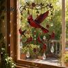 Natural White Noise Chime Graceful Bird Wind Chimes, Chimes for Outside, Metal Hanging Crystal Suncatchers with Pendants Garden Yard Decor Bead