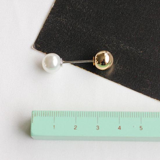 Женская мода двойной искусственный жемчуг брошь Safty Pin кардиган шаль клип значок подарок
