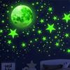 Aesthetic 3D Luminous Moon Star Wall Sticker Glow In The Dark Fluorescent Sticker PVC Home Kids Room Decals Wall Decor
