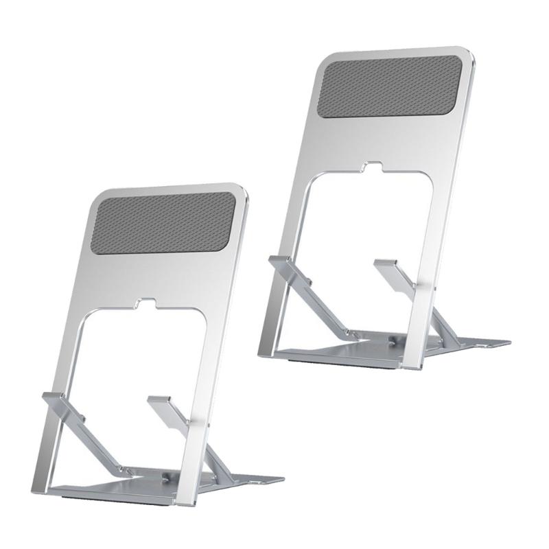 Tablet and Phone Holder with Adjustable Slots for Home Office or Travel Use Phone Stand Desktop Bracket 2PCS