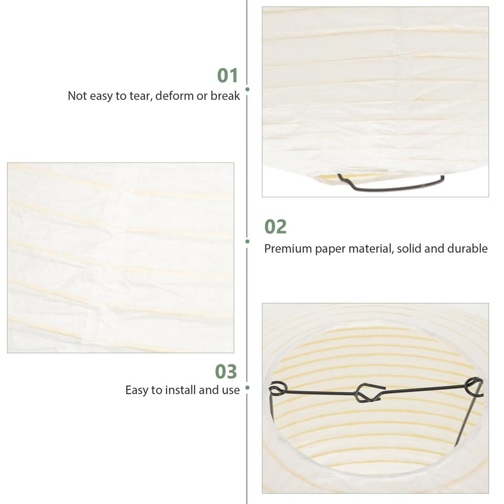 DOITOOL 40см Подвески-абажуры из бумаги васи, 6 штук, Круглые бумажные абажуры для люстры, Чехлы для светильников в японском стиле, Сменные абажуры для DIY