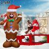 1.5M/5FT Inflatable Gingerbread Man Christmas Santa Claus Home Decor Indoor Outdoor