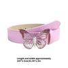 Elegant PU Leather Waist Belt Waist Ornament Decorative Sash Feature Rhinestone Butterfly Buckle for Fashion Women