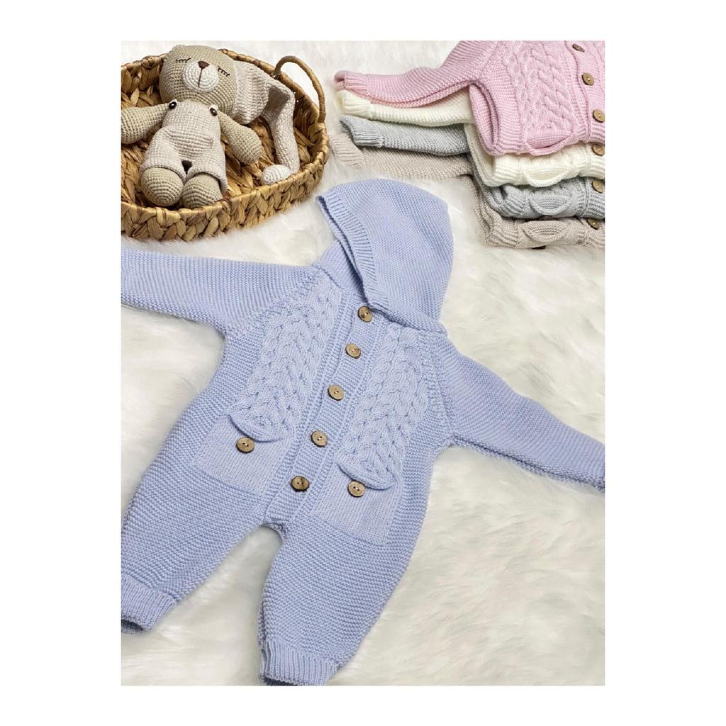 Littleland Knitted Baby Jumpsuit With Pockets