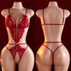Эротическое белье Сексуальная одежда Бэбидол Без ластовицы Открытая промежность Костюм Порно-белье Прозрачный Без спинки Боди без ластовицы