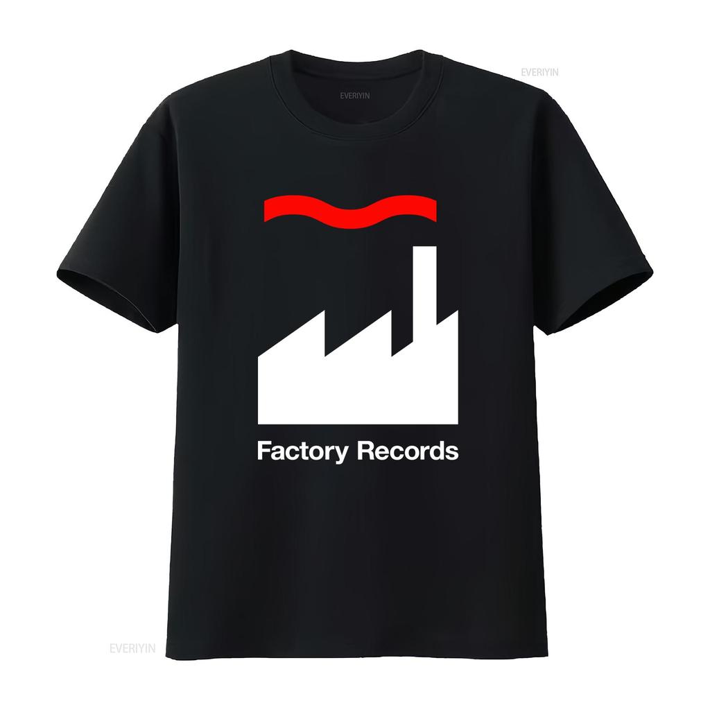 Футболка Factory Records Доступна во всех размерах S-XXL Классические черные и белые цвета винтажная стирка дизайнерская одежда Растянутая