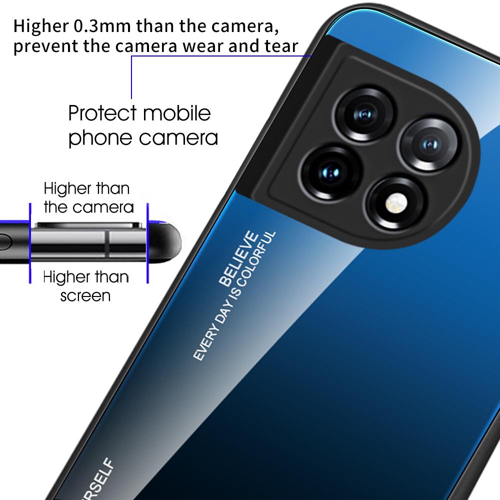 Gradient Color Phone Case for OnePlus 11 5G Tempered Glass PC TPU Anti-Scratch Phone Cover