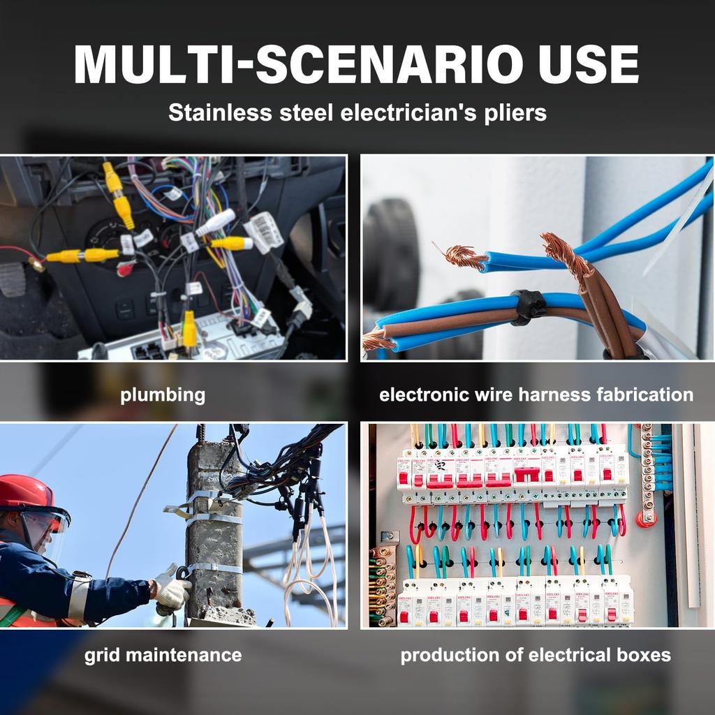 Новый стриппер для проводов 8 в 1 2025 года с тестером напряжения, электрические плоскогубцы, многофункциональный инструмент для зачистки электрических проводов для резки и зачистки,