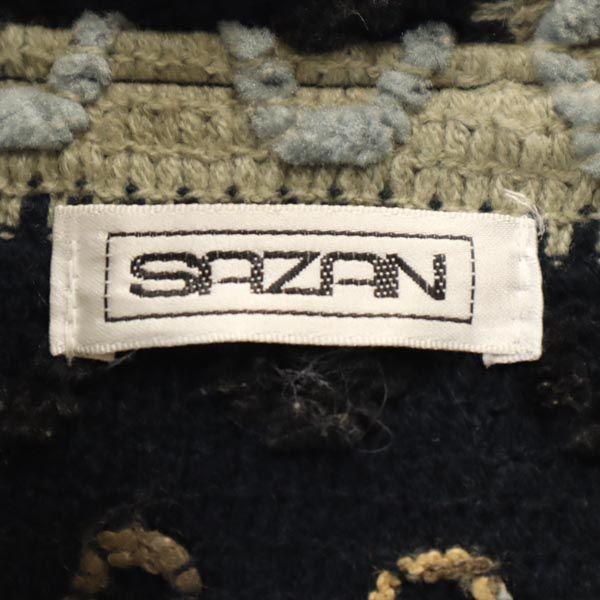 SAZAN 90-е 80-е Винтажный вязаный кардиган с длинным рукавом Гуреге Паркер Женский Б/У