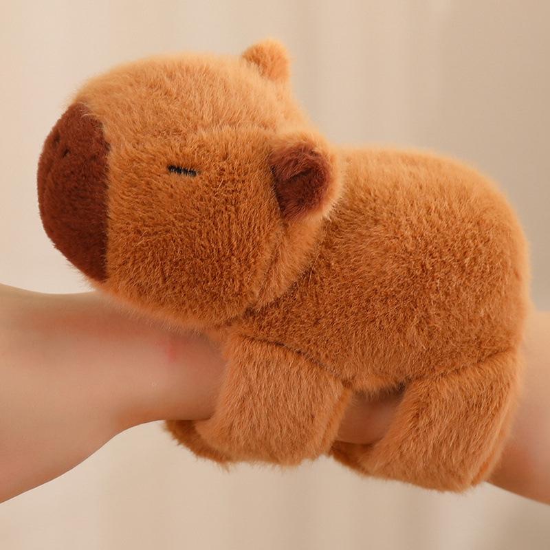 Cute Stuffed Animal Capybara Wristband Plush Doll Playthings Soft Wrist Band Water Dolphin Doll Wrist Snap Ring Plush Entertaining Pop Circle