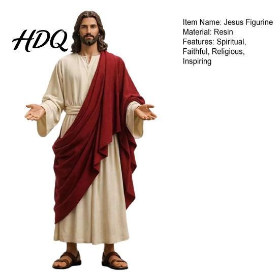 Jesus Figurine 5 Inch with Open Arm Hand Painted Religious Outstretched Hands Figure Statue Resin Christian Sculpture for Spiritual Collection