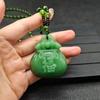 Imitation Jade Blessing Pendant, Light Green Jade Double-sided Blessing Bag Necklace, and Field Jade Jasper Blessing Pendant
