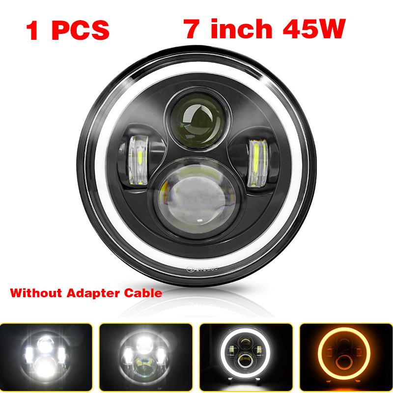 H4 7 дюймов автомобильные светодиодные фары внедорожные автомобильные светодиодные лампы H4 светодиодные фары Halo ангельские глазки для Lada Niva 4X4 UAZ Hunter автомобильные аксессуары 12 В 24 В