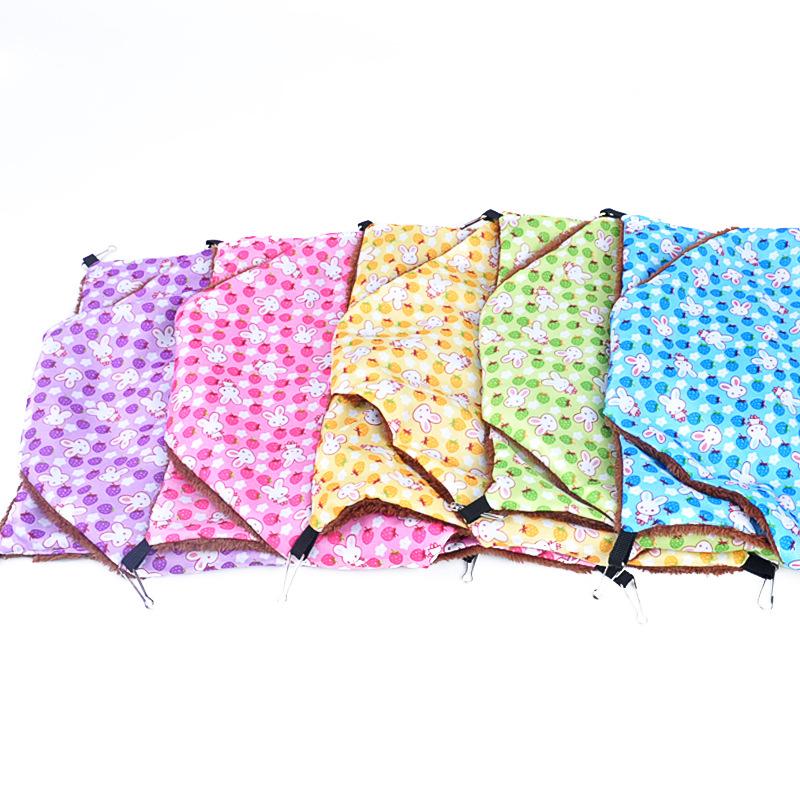 Сплошной цвет, зимний гамак для домашних животных, двухслойный толстый плюшевый гамак для хомяка, шиншилла, морская свинка, хорек, спальный мешок, клетка для хомяка