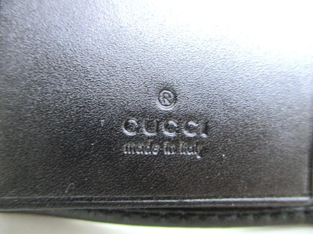 Оригинальный брелок GUCCI GG Imprimee Черная Кожа 6 Картин #b056 Открытая коробка