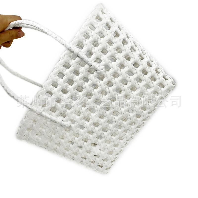 Sales C Woven Bag Hand Carry Vegetable Basket Colorful Waterproof Beach Bag Hand Woven Hollow Women's Handbag
