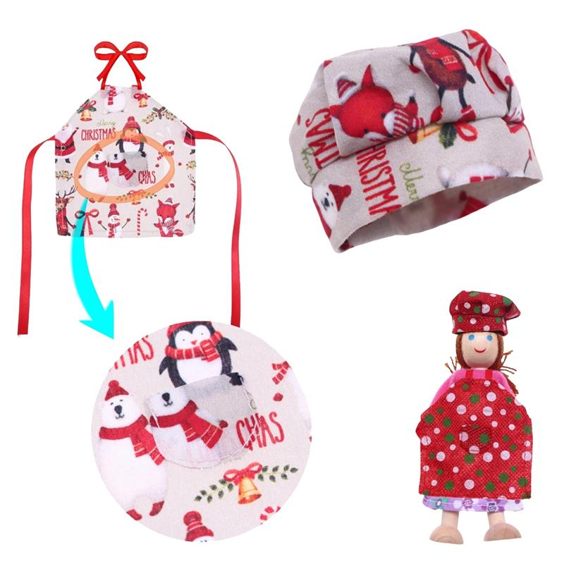 Миниатюрный наряд пекаря, фартук, поварские колпаки, детский игрушечный кукольный домик, рождественский эльф, набор аксессуаров для куклы, миниатюрная реквизитная модель для сцены