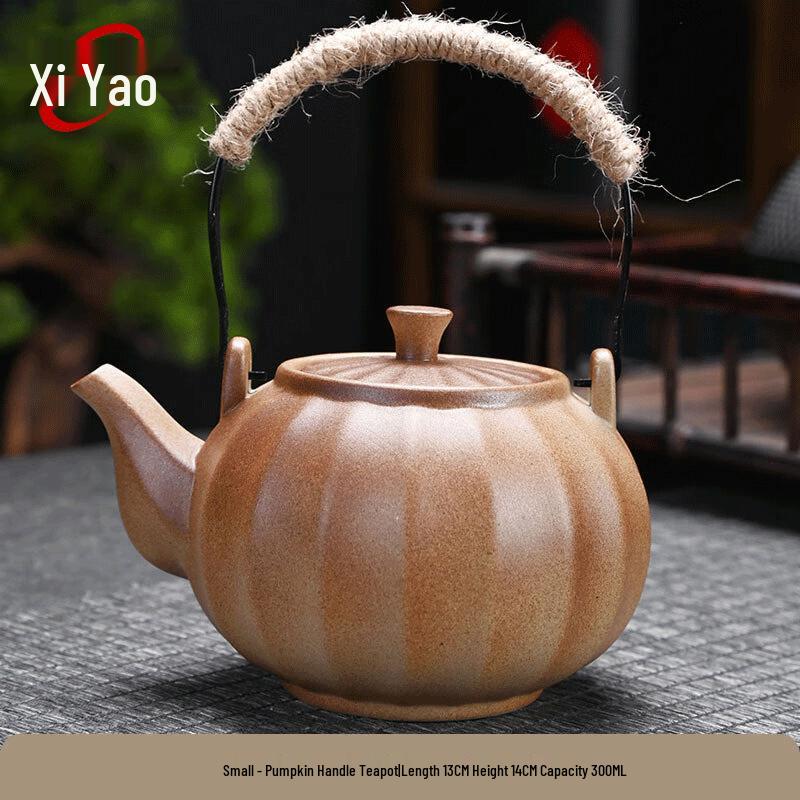 Rustic Ceramic Teapot with Candle Warmer