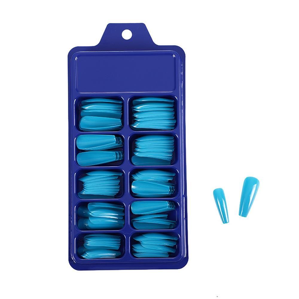 100Pcs/Set Ballerina Acrylic UV Gel False Nail Tips Manicure Coffin Fake Nails Full Cover