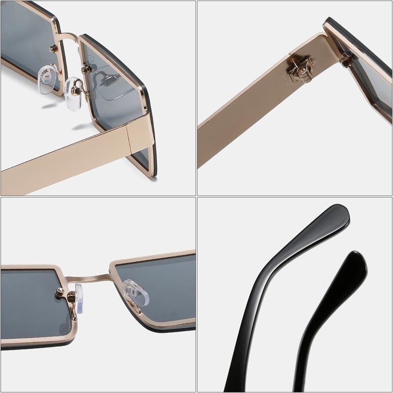 Fashion Rectangle Sunglasses Women Men Gradient Shades Sun Glasses Metal Frame Classic Brand Designer Eyeglasses Uv400