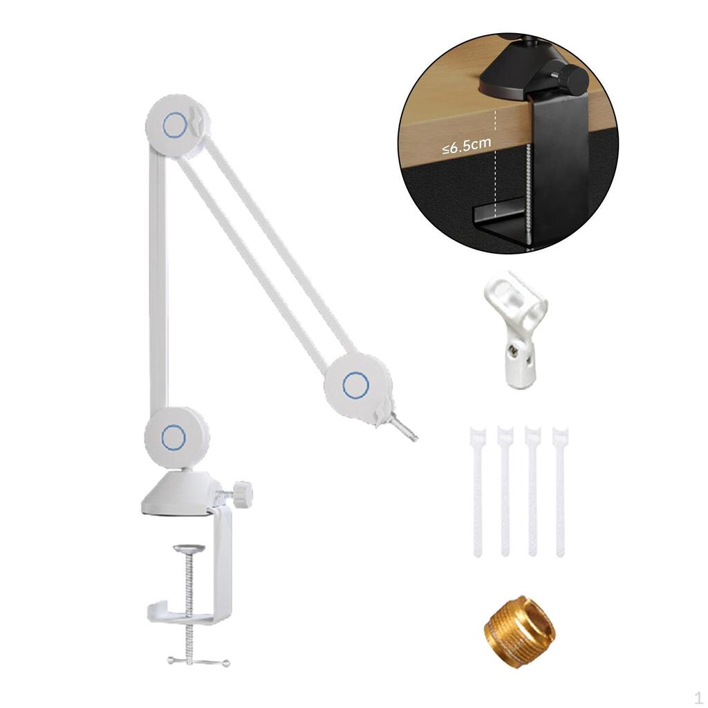 360° Rotatable Microphone Booming Arm Mic Stand Desk Mounted Clamp for