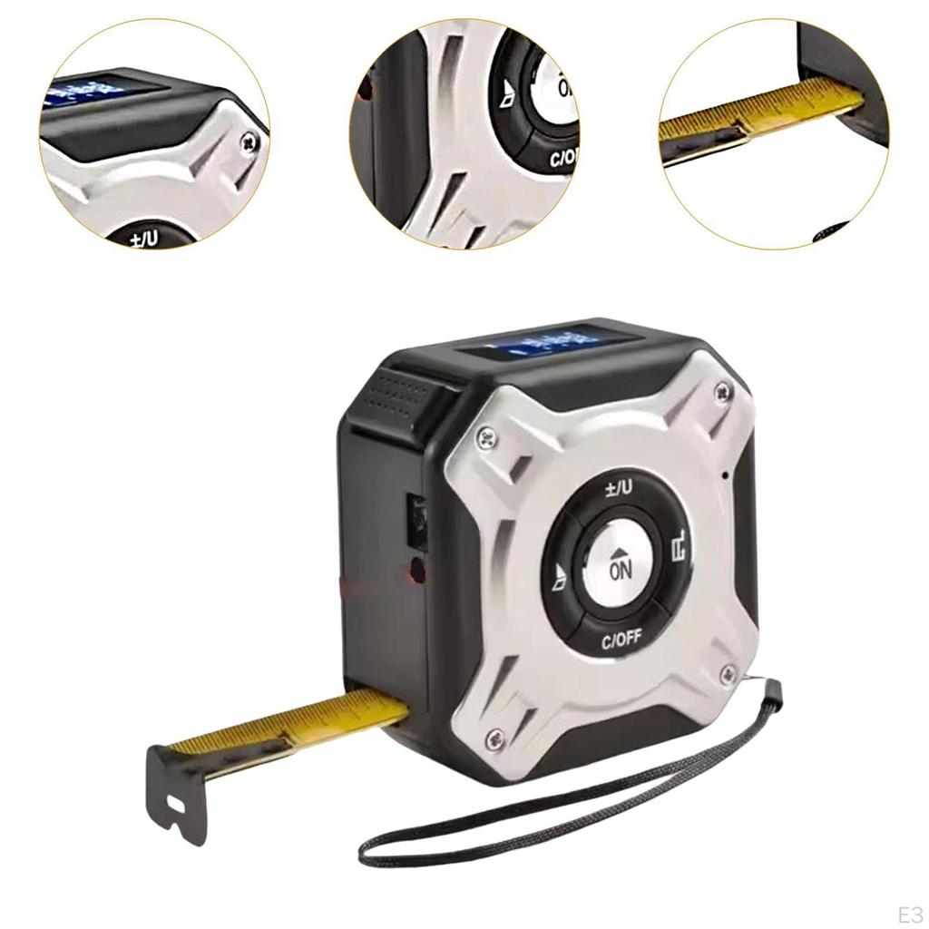 2 в 1 рулетка с подсветкой 131 фут дальномер и 16 футов ручной измеритель черный и