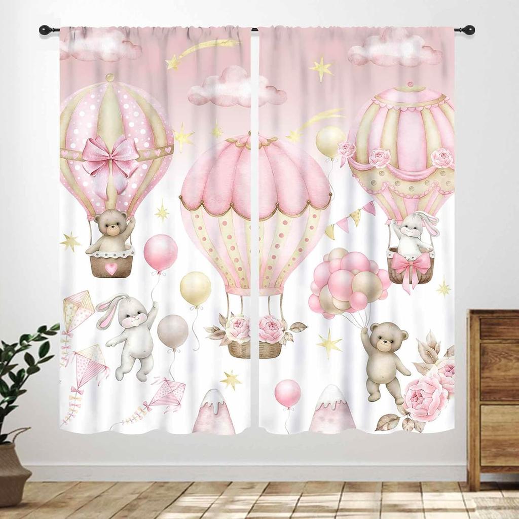Blue Curtains Kids Room Cartoon Underwater Animals Sharks Turtles Nature Marine Plants Window Drapery Treatments Curtain Polyester Washable Children's