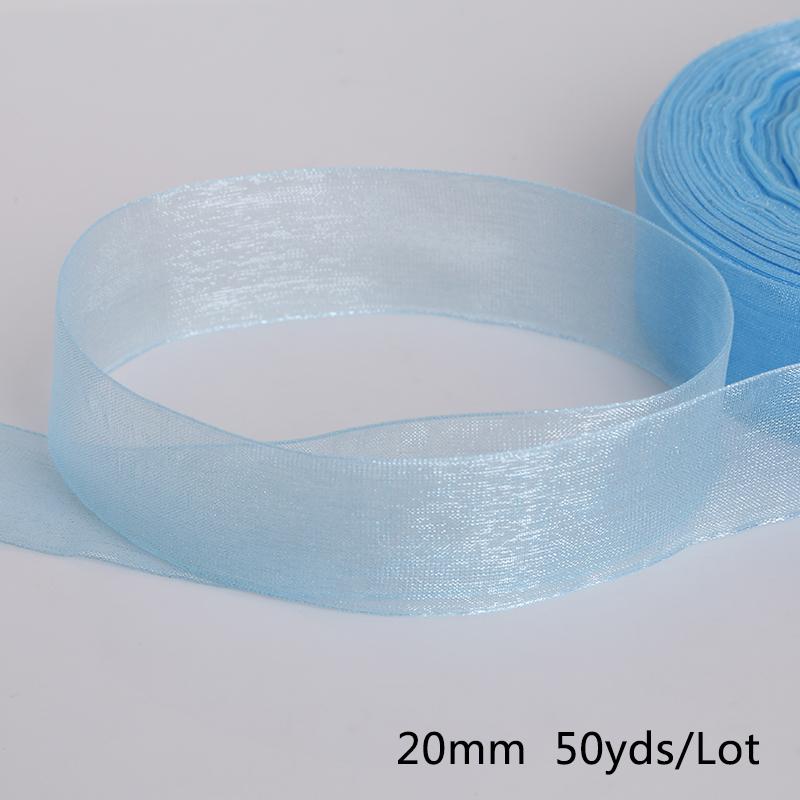 Satin Edge Sheer Organza Ribbon Bow Craft 20mm Chiffon Roll Sewing Fabric Accessorie Gift Wrap