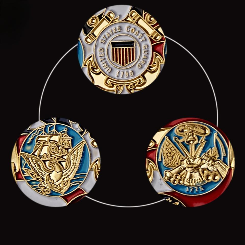 ВМС США, ВВС США, USMC, армия, береговая охрана, «Орел свободы», золотая пластина, коллекция редких монет «Вызов»
