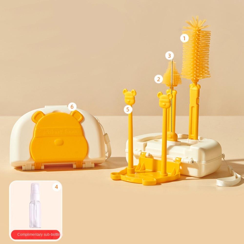 8 in 1 Bottle Cleaning Brush Set Bear Pacifier Straw Scrubber  Baby Nipple Bottle
