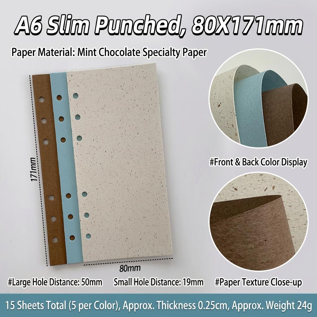 Handmade Journal Paper Thick Scrapbooking Refill Sheets Loose Leaf Planner Refill Fiber Texture Double Sided Paper For Daily