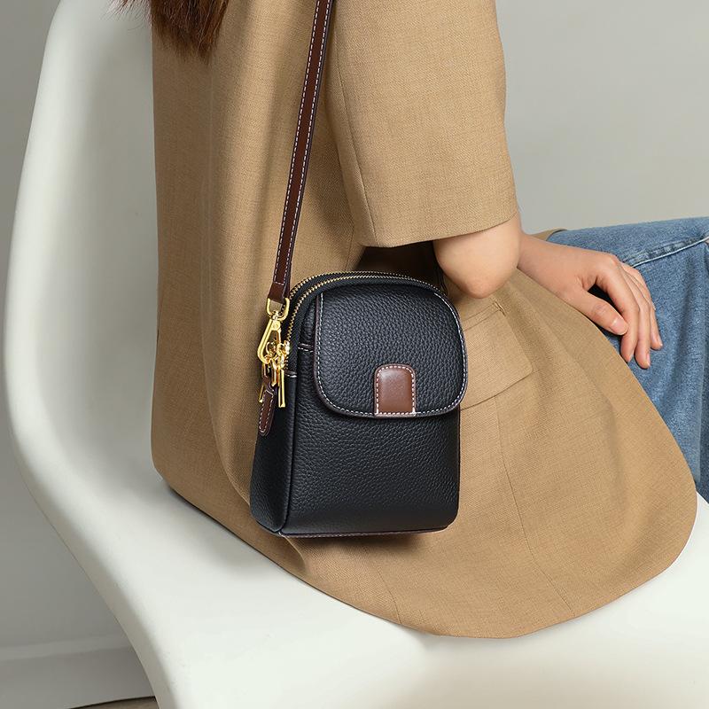 New Genuine Leather Crossbody Bag for Women with Mobile Phone Bags Fashionable and Versatile High-end Shoulder Bags