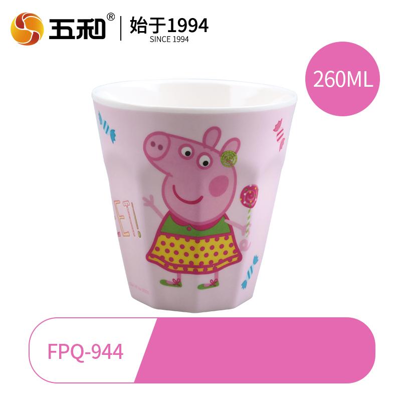 For Peppa Pig Tableware Food-grade Divided Plate Tray Anti-Fall Dining Plates Salad Bowl Water Cup Baby Complementary Food Bowls