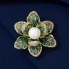 Retro Enamel Honey Flower Brooch, High-end and Elegant for Women, Pearl Brooch, Exquisite Anti-glare Pin